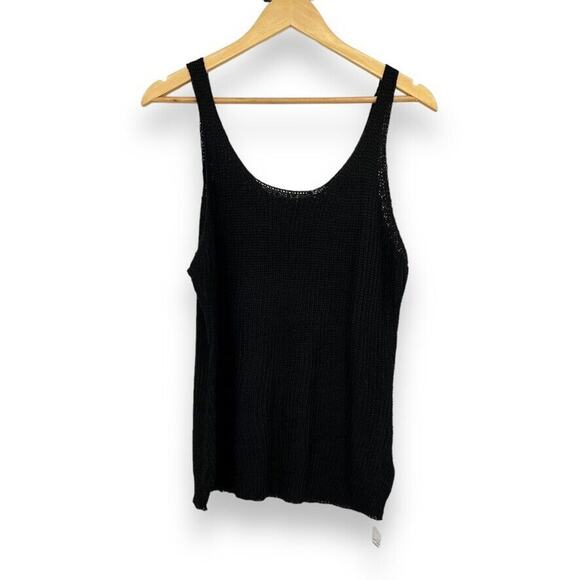 Cupshe Loose Knit Black Tank Top Swim Cover Women's XL NWT Beach Cover-up - Picture 1 of 7